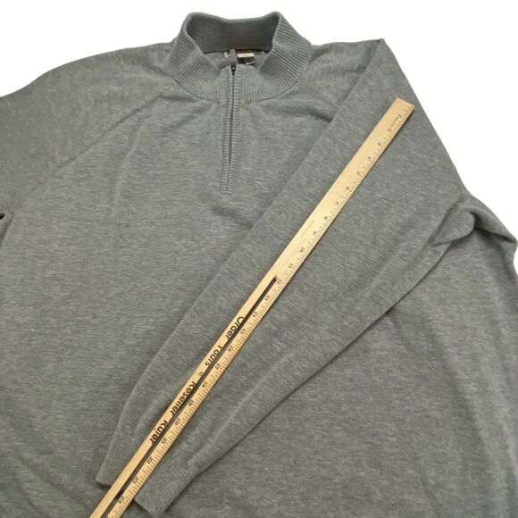 Duluth Trading Company Sweater Mens 3XL Gray Knit Cotton Long Sleeve Quarter Zip - Picture 5 of 11